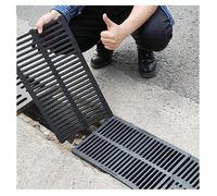 JCWGLY Caniveau Exterieur Grille De Drainage Extérieure en Plastique Polymère, Couvercle De Drain De Tranchée Robuste Et Résistant pour Clôture, Trottoir, Patio, Jardin(50x25x3cm/19.7x10x1.2inch)