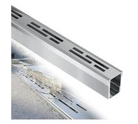 JCWGLY caniveau Exterieur Kit De Drainage De Tranchée Robuste - Canal Et Grille en Acier Inoxydable De 39,4 Po De Longueur pour Le Drainage De La Cour, du Patio Et du Garage(15x5cm/5.9x2in)
