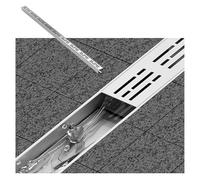 JCWGLY caniveau Exterieur Système De Drainage De Gouttière De Sol en Béton, Connecteurs À Angle Droit, Canal De Drainage en Acier Inoxydable pour Patio, Allée(Trench Drain,8x5cm/3.2x2in)