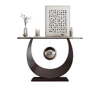 JCWGLY Table Console Table De Console D'entrée avec Plateau en Dalle De Roche Et Base en Acier Carbone, Style Moderne, Table De Canapé pour Couloir, Décor D'entrée(120x30x80cm)