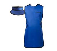 JCWGLY Tablier en Plomb Tablier en Plomb 0,35 Mmpb avec Collier De Protection Thyroïdienne pour Rayons X, Ensemble De Combinaison De Protection Contre Les Radiations Dentaires, Léger(Blue,Large)
