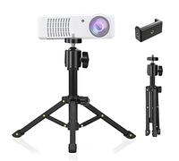 JCWINY Mini trépied de projecteur, portable et réglable pour projecteur de bureau, trépied de table léger pour mini projecteur, iPhone, webcam, rotation à 360 °