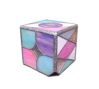 jcwwolk Caléidoscope en Vitral, Décor De Bureau Coloré en Forme De Cube, Jouet De Réfraction De La Lumière Mesmerisant, pour Les Esprits Créatifs Et La Décoration De La Maison
