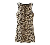 JCXIOC Robe Plage Femme Mini Robe imprimée léopard for Femmes, Sexy, sans Manches, débardeur, élégante, Plage, Vacances, fête, été pour Une VariéTé D'ActivitéS(L)