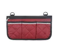 JCXIOC Sac de Rangement pour Fauteuil Roulant Organiseur latéral for accoudoir de Fauteuil Roulant, Sac de Rangement Multifonctionnel avec Bande réfléchissante, Sac à Outils Pratique(Red)