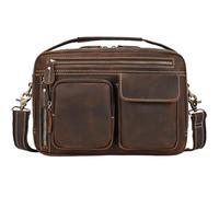 JCXIOC Sac Messager en Cuir Grand Sac à bandoulière en Cuir for Hommes, de Style rétro Mode, Sacs avec poignée, Main(9507 Brown)