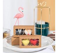 JCXPACK Lot de 50 boîtes à macarons de 10 x 5,4 x 3,4 cm pour 2 boîtes à macarons, emballages pour macarons, mariages, fêtes, petites boîtes de boulangerie pour mini pâtisserie.