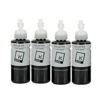 JCxYGAP Recharge de Bouteille d'encre colorée 4x70ml, Compatible avec Les modèles d'imprimante L100 L120 L130 L210 L220 L310 L350 L362 L565 L655 T6641 T6642 T6643 T6644(4BK)