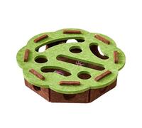 Jcy780 Jouet interactif en bois pour chat - Accessoires d'enrichissement avec boules et ressorts en spirale pour chat adulte d'intérieur (vert, 30 x 7,5 cm)