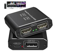 JCYMELE 4K60Hz Displayport à Double HDMI Adaptateur Display Port à 2 HDMI Splitter étendu pour 2 Moniteurs pour Ordinateur Cartes Graphiques Support MST et SST Mode