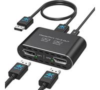 JCYMELE Adaptateur Displayport vers Dual DP 4K @ 120 Hz vers 2 DP Splitter Extension 2 moniteurs pour cartes graphiques d'ordinateur Prend en charge le mode MST et SST