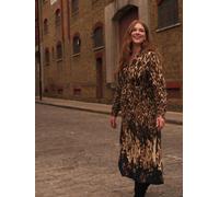 JD Williams Anthology By JD Williams Animal Print Premium Long Sleeve Maxi Dress Animal 8
