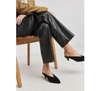 JD Williams Anthology By JD Williams Black Wide Fit Premium Real Suede Kitten Heel Mule Black EU 40 (UK 7)