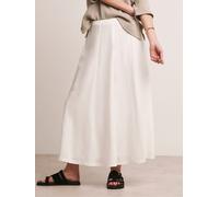 JD Williams Anthology By JD Williams White Premium Linen Mix Seam Detail Skirt White 24