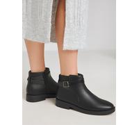 JD Williams JD Williams Black Classic Strap And Buckle Detail Ankle Boots In Extra Wide Fit