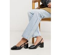 JD Williams JD Williams Black Extra Wide Fit Heeled Slingbacks With Buckle Trim Black EU 39 (UK 6)