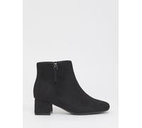 JD Williams JD Williams Black Extra Wide Fit Low Block Heel Boots With Zip Detail