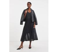 JD Williams JD Williams Black Lace Godet Maxi Skirt Black 26