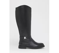 JD Williams JD Williams Black Wide Fit Leather Knee High Riding Boots