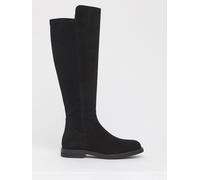 JD Williams JD Williams Black Wide Fit Real Suede Riding Boots