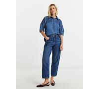 JD Williams JD Williams Blue Embroidered Denim Shirt Blue 44