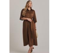 JD Williams JD Williams Brown Anthology Faux Suede Cutwork Shirt Dress Brown 54