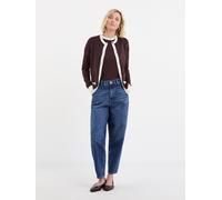 JD Williams JD Williams Brown Contrast Tipping Crew Neck Cardigan