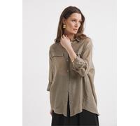 JD Williams JD Williams Brown Voile Utility Detail Shirt Brown EU 50 (UK 22)