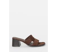 JD Williams JD Williams Brown Woven Mule Block Heel Sandals