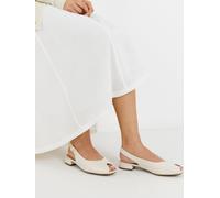 JD Williams JD Williams Cream Flat Peep Toe Slingbacks Sandals