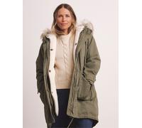 JD Williams JD Williams Green Premium Cotton Parka Coat With Faux Fur Hood