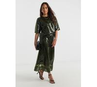 JD Williams JD Williams Green Sequin Column Midi Skirt Green 16