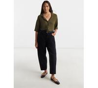 JD Williams JD Williams Green Soft Touch Button Collared Top