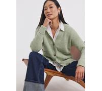 JD Williams JD Williams Green Sponge V-Neck Button Through Knitted Rib Cardigan