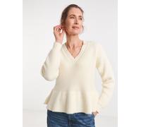 JD Williams JD Williams Natural V-Neck Peplum Jumper