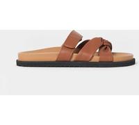 JD Williams JD Williams Natural Wide Fit Twist Front Footbed Sandals