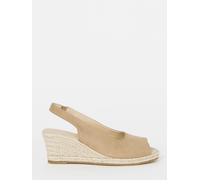JD Williams JD Williams Nude Wide Fit Peep Toe Slingback Espadrille Wedges