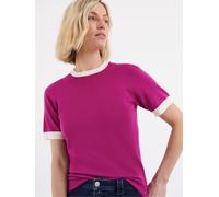 JD Williams JD Williams Pink Contrast Tipping Half Sleeve Knitted T-Shirt