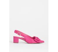 JD Williams JD Williams Pink Extra Wide Fit Low Block Heel Slingbacks With Bow Pink EU 39 (UK 6)