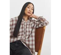 JD Williams JD Williams Pink Oversized Check Shirt Pink EU 44 (UK 16)