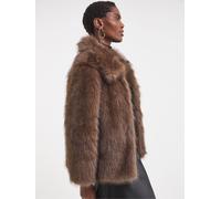 JD Williams Manteau JD Williams en fausse fourrure à liserés