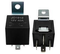 JD1912 12V 40A Relais avec faisceau - 4 broches étanche SPST Automotive Socket Kit - pour barre lumineuse LED, klaxon, ventilateur, voiture, camion, moto - 2 pièces
