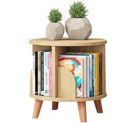 JDBDU Bibliothèque pivotante à 360° en bois de pin pour enfants - Étagère décorative pour livres, CD, DVD