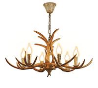 JDBDU Lustre en forme de bois de cerf - 6 ampoules E14 - Style rétro - Hauteur réglable : 40 à 90 cm - Éclairage décoratif pour chambre à coucher, salon, bars, restaurants (type B)