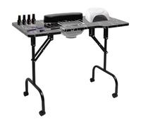 JDBDU Table à ongles pliable avec aspiration, table de manucure aspiration ongles aspiration poussière pour ongles, table à ongles portable pour salons de manucure, salons de beauté, 94 x 48 x 72 cm