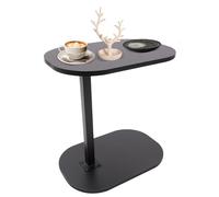 JDBDU Table d'appoint en forme de C - Pivotant à 360 ° - Hauteur réglable de 45 à 80 cm - Pour salon et chambre à coucher - Noir