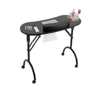 JDBDU Table de manucure, table de manucure portable pliable, table à ongles, table de manucure, table de manucure, avec sac d'aspirateur et coussinet de poignet, 90 x 40 x 72 cm - Noir