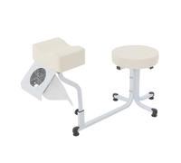 JDBDU Tabouret de pédicure 2 en 1 avec repose-pieds, pour salon de manucure et spa, 220 V, charge maximale de 100 kg, pour salon de beauté spa, blanc