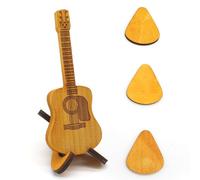 JDBlissful 3 Pièces Boîte de Médiator de Guitare Avec Médiator en Bois Véritable Précieux, Boîte de Rangement pour Médiators, pour les Amateurs de Guitare Acoustique, de Basse Électrique, de Ukulélé