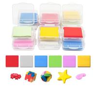 JDBlissful Gomme à Effacer 12 Pièces Gomme à Effacer en Caoutchouc Doux avec Boîtier Transparent, Gomme à Effacer Colorée pour Artistes Enfants Marques de Dessin et d'Écriture Fournitures Scolaires